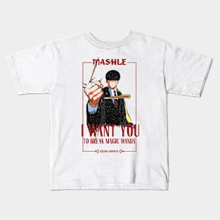 MASHLE: MAGIC AND MUSCLES (I WANT YOU) WHITE (GRUNGE STYLE) Kids T-Shirt